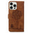 For iPhone 16 Pro Max Case Cat Dandelion Imprint PU Leather Wallet Phone Cover with Strap - Brown - 6