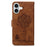For iPhone 16 Case Cat Dandelion Imprint PU Leather Wallet Phone Cover with Strap - Brown - 6