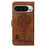 For Google Pixel 9 / 9 Pro Case Cat Dandelion Imprint PU Leather Wallet Phone Cover with Strap - Brown - 6