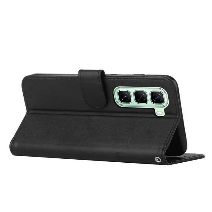 For Infinix Hot 50 4G Case Stand Flip Protective Leather Phone Cover - Black - 3