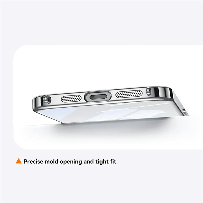 SULADA For iPhone 14 Case Electroplating Ultra Clear Soft TPU Phone Cover with PU Wrist Strap - White - 4