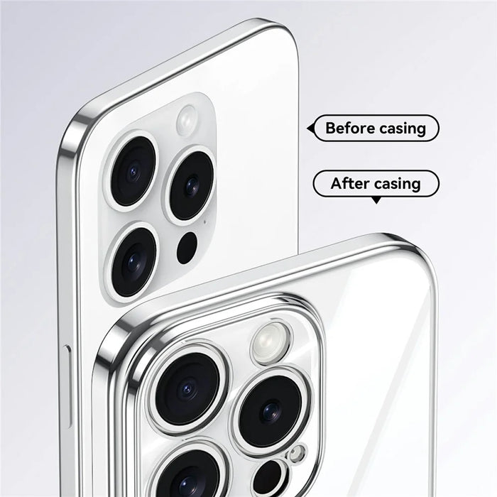 SULADA For iPhone 14 Pro Case Electroplating Ultra Clear Soft TPU Phone Cover with PU Wrist Strap - White - 4