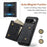 DG.MING M1 Series for Google Pixel 9 Pro XL Case Kickstand PU Phone Cover with Detachable Wallet - Black - 6