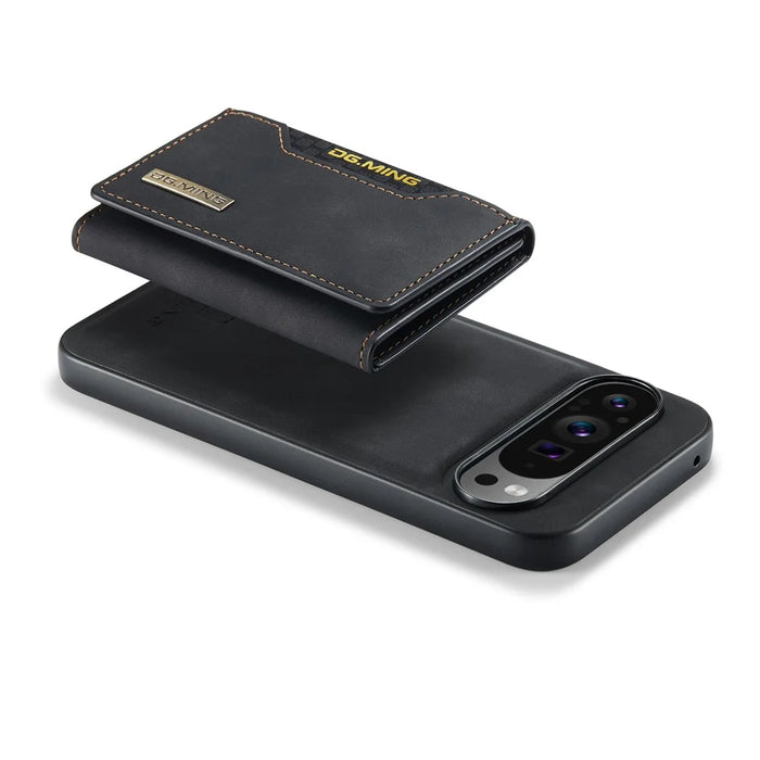 DG.MING M2 Series for Google Pixel 9 Pro XL Case PU+PC+TPU Phone Cover Detachable Wallet - Black - 7