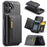 DG.MING M5 Series For iPhone 16 Plus Case Detachable Magnetic Leather Phone Cover with Card Slots - Black - 1