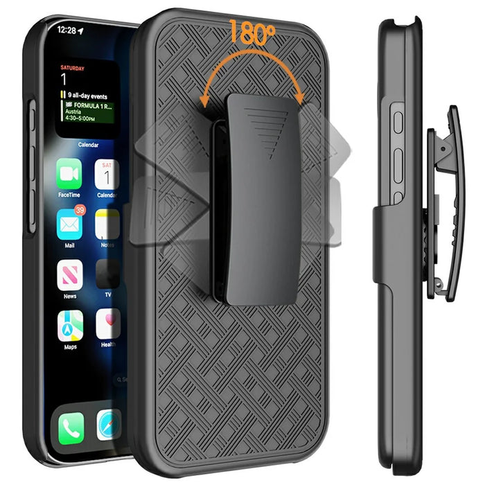 For iPhone 16 Case PC+TPU Sliding Screen Cover Kickstand Phone Shell with Clip - 2