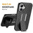 For iPhone 16 Case PC+TPU Sliding Screen Cover Kickstand Phone Shell with Clip - 3
