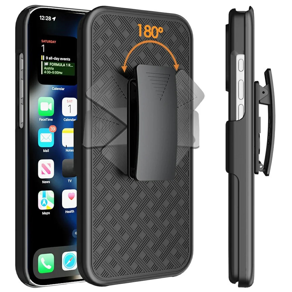 For iPhone 16 Pro Max Case PC+TPU Sliding Screen Cover Kickstand Phone Shell with Clip - 2