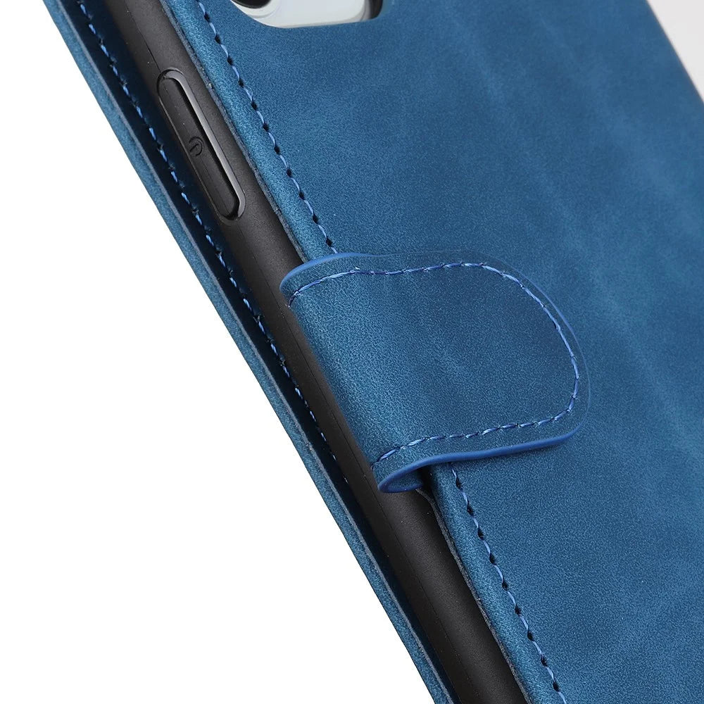 KHAZNEH For Samsung Galaxy S25 Ultra Case Retro PU Leather Wallet Stand Phone Cover - Blue - 4
