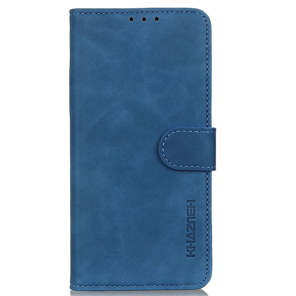 KHAZNEH For Samsung Galaxy S25 Ultra Case Retro PU Leather Wallet Stand Phone Cover - Blue - 7