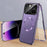 For iPhone 16 Pro Max Case Compatible with MagSafe Double-Sided Tempered Glass+Metal Phone Cover - Dard Purple / HD Clear - 1
