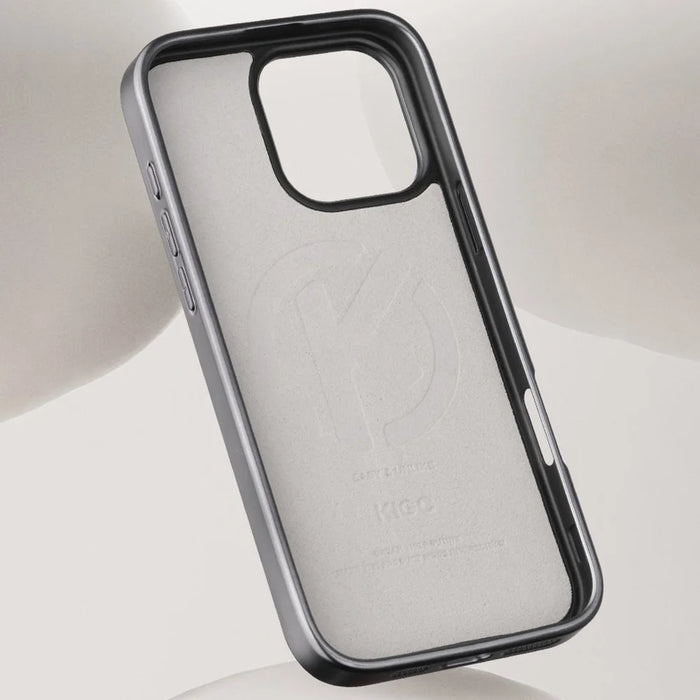 KIGC For iPhone 16 Pro Max Case Compatible with MagSafe Leather+PC+TPU Electroplating Phone Cover - Black - 6