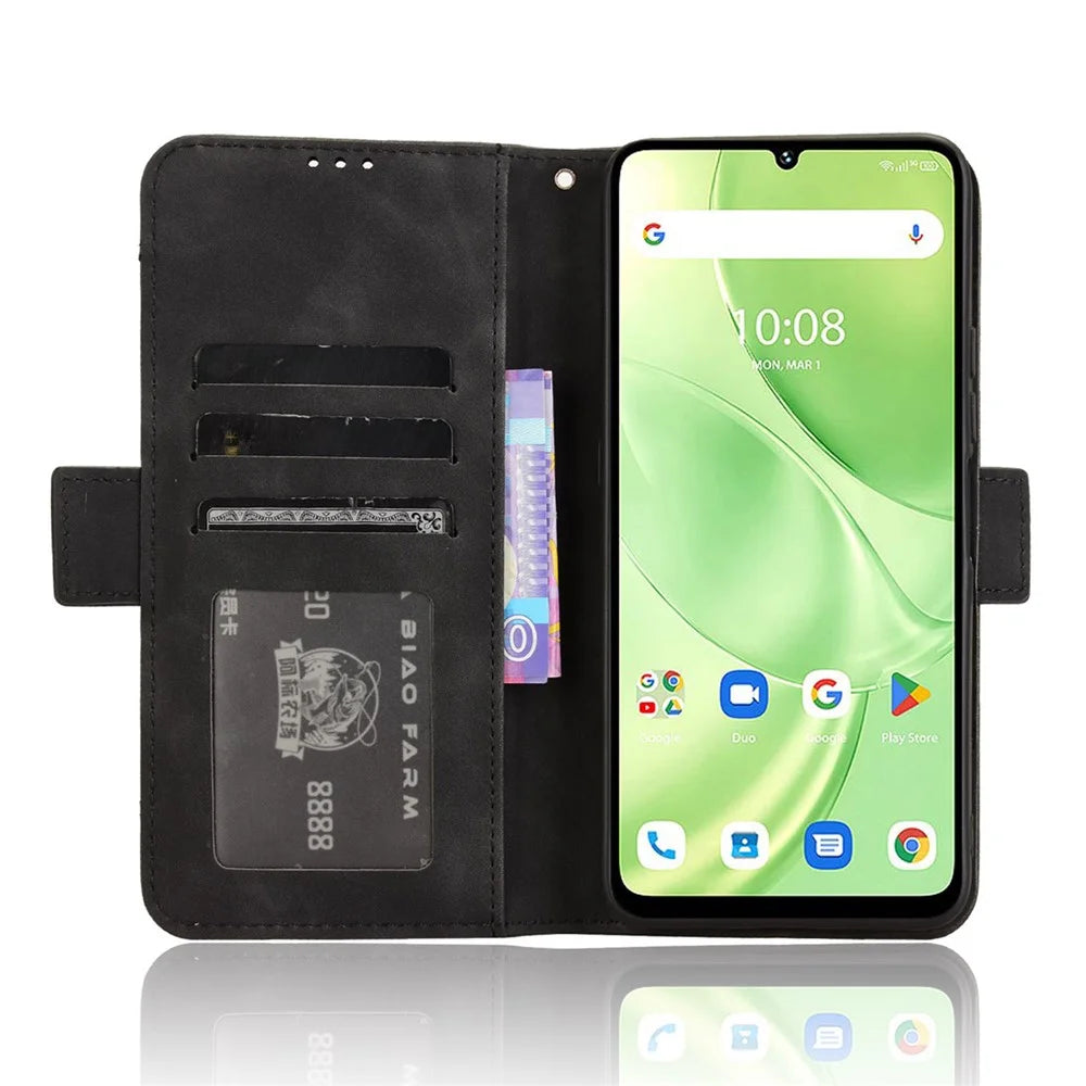 For Umidigi G9 5G / G9A 4G / G9C 4G / G9T 4G / Note 90C / Note 90A / Note 90 Leather Case Phone Wallet Cover with Multiple Card Slots - Black - 2