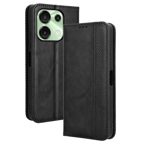 For Umidigi G9 5G / G9A 4G / G9C 4G / G9T 4G / Note 90C / Note 90A / Note 90 Leather Case Wallet Stand Retro Texture Phone Cover - Black - 1