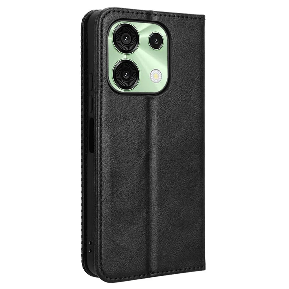 For Umidigi G9 5G / G9A 4G / G9C 4G / G9T 4G / Note 90C / Note 90A / Note 90 Leather Case Wallet Stand Retro Texture Phone Cover - Black - 7
