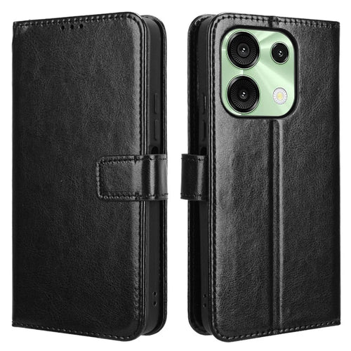 For Umidigi G9 5G / G9A 4G / G9C 4G / G9T 4G / Note 90C / Note 90A / Note 90 Case Crazy Horse Texture PU Leather Phone Wallet Cover - Black - 1
