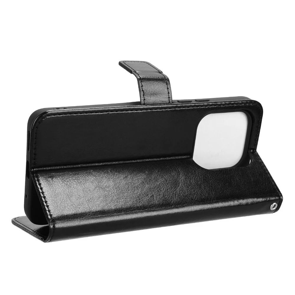 For Umidigi G9 5G / G9A 4G / G9C 4G / G9T 4G / Note 90C / Note 90A / Note 90 Case Crazy Horse Texture PU Leather Phone Wallet Cover - Black - 3