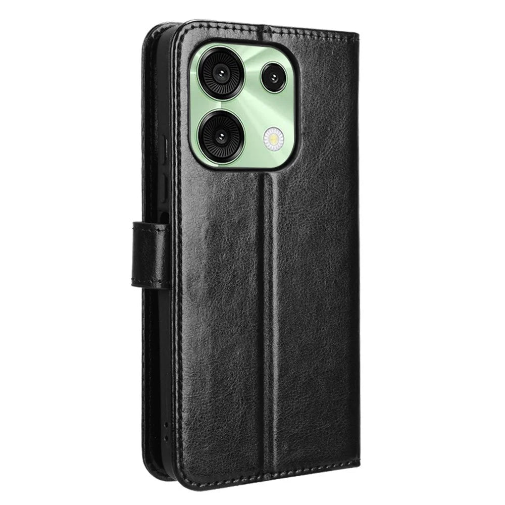 For Umidigi G9 5G / G9A 4G / G9C 4G / G9T 4G / Note 90C / Note 90A / Note 90 Case Crazy Horse Texture PU Leather Phone Wallet Cover - Black - 6