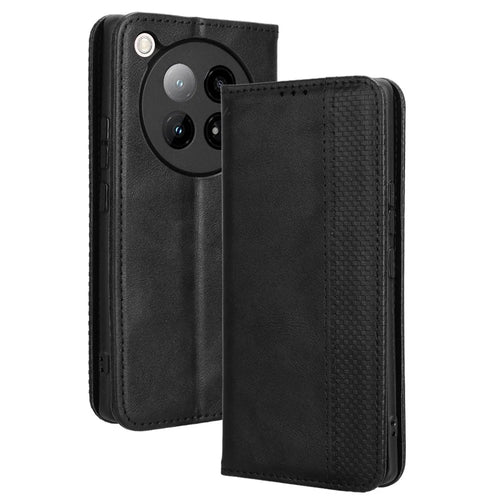 For Infinix Zero 40 4G X6860 Leather Case Wallet Stand Retro Texture Phone Cover - Black - 1