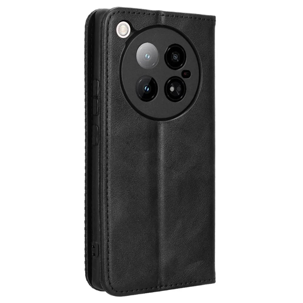 For Infinix Zero 40 4G X6860 Leather Case Wallet Stand Retro Texture Phone Cover - Black - 7
