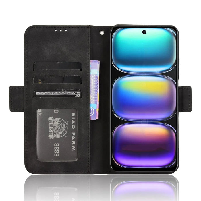 For Infinix Hot 50 4G Leather Case Phone Wallet Cover with Multiple Card Slots - Black - 2