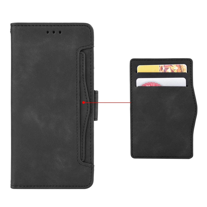 For Infinix Hot 50 4G Leather Case Phone Wallet Cover with Multiple Card Slots - Black - 4