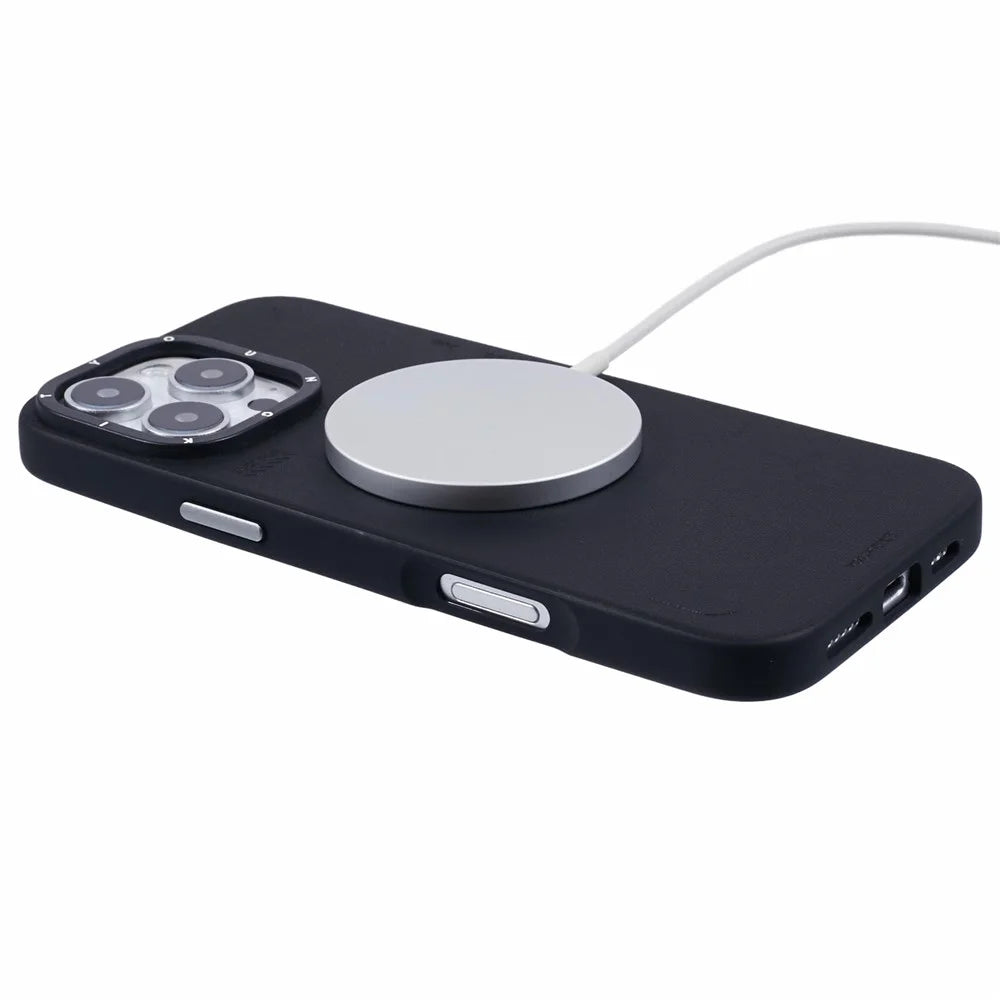 YOUNGKIT For iPhone 16 Pro Max Case Compatible with MagSafe PU Leather + PC Phone Cover - Black - 4