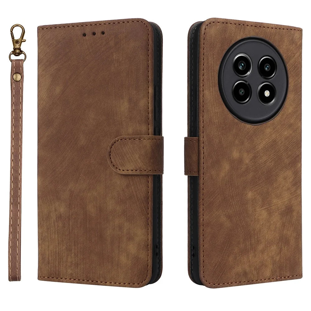 For Realme 13+ 5G / 13 Pro 5G (China) Wallet Case RFID Blocking PU Leather Cover Stand View - Brown - 1
