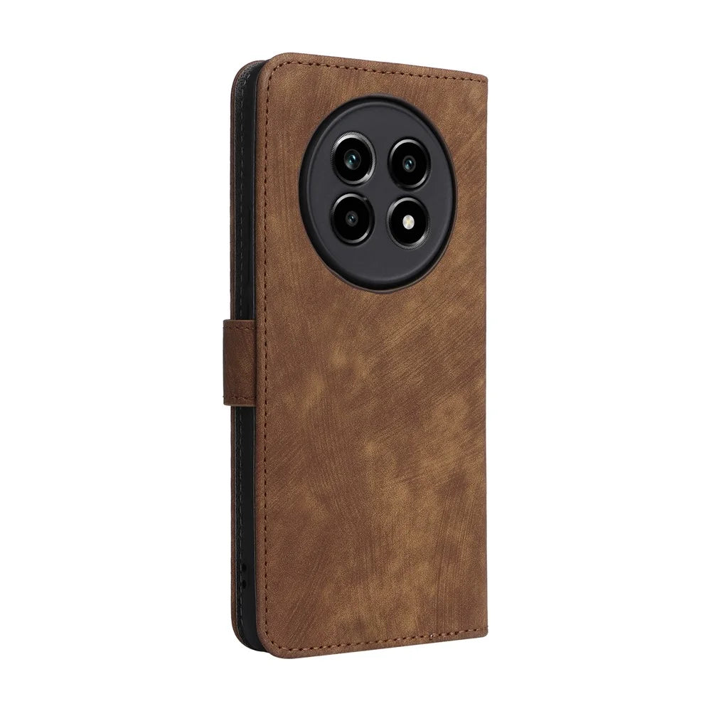 For Realme 13+ 5G / 13 Pro 5G (China) Wallet Case RFID Blocking PU Leather Cover Stand View - Brown - 7