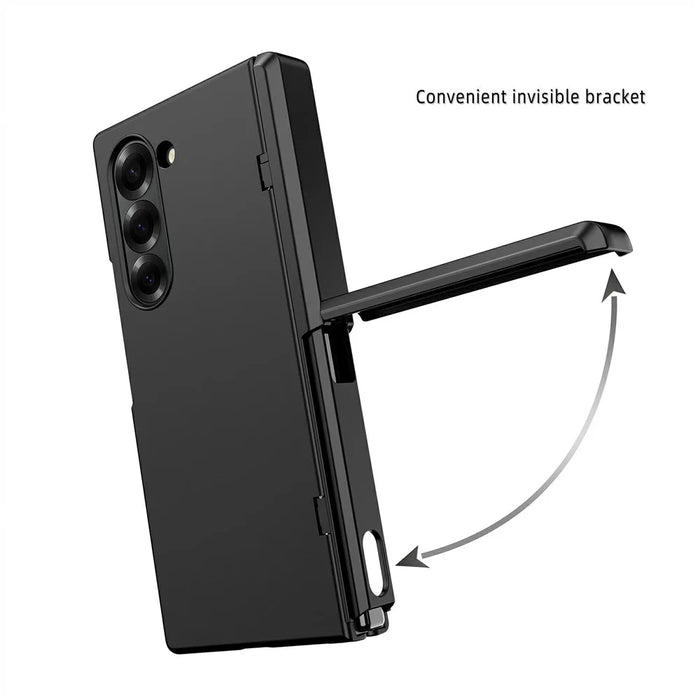 For Samsung Galaxy Z Fold6 5G Case Kickstand Hard PC Phone Cover with Screen Film - Green - 6