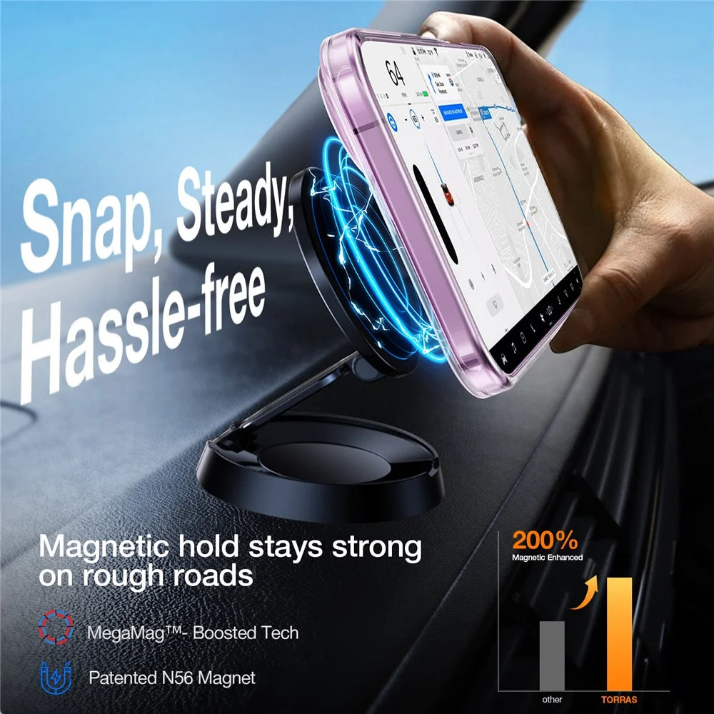 TORRAS Ostand L1 Series For iPhone 16 Case Kickstand TPU+PC Phone Cover Compatible with MagSafe - Transparent - 2