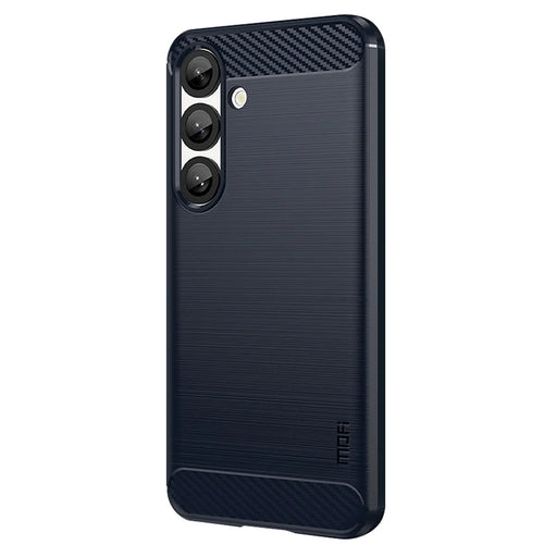MOFI JK TPU Series-1 For Samsung Galaxy S25 Case Carbon Fiber Texture TPU Soft Phone Cover - Blue - 1