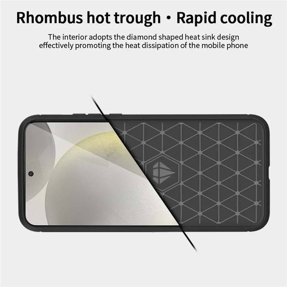 MOFI JK TPU Series-1 For Samsung Galaxy S25 Case Carbon Fiber Texture TPU Soft Phone Cover - Blue - 5