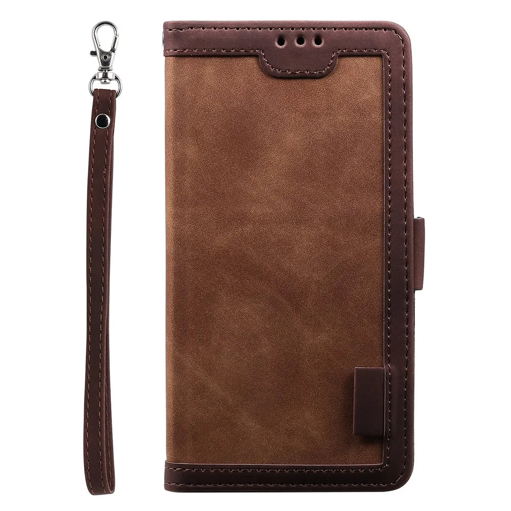 For Samsung Galaxy S25 Ultra Wallet Case RFID Blocking Stand Leather Phone Cover - Brown - 4