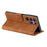 For Samsung Galaxy S25 Ultra Leather Case Splicing Stitching Wallet Stand Phone Cover with Strap - Brown - 4