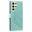 For Samsung Galaxy S25 Ultra Case Imprinted Totem PU Leather Wallet Stand Phone Cover - Mint Green - 5