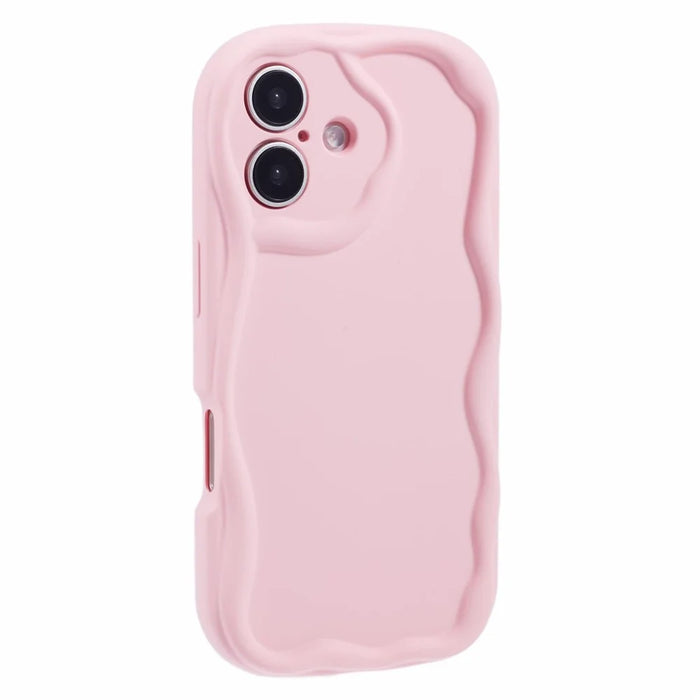 For iPhone 16 Case Candy Color Phone Shell Rubberized TPU Cover - Pink - 1
