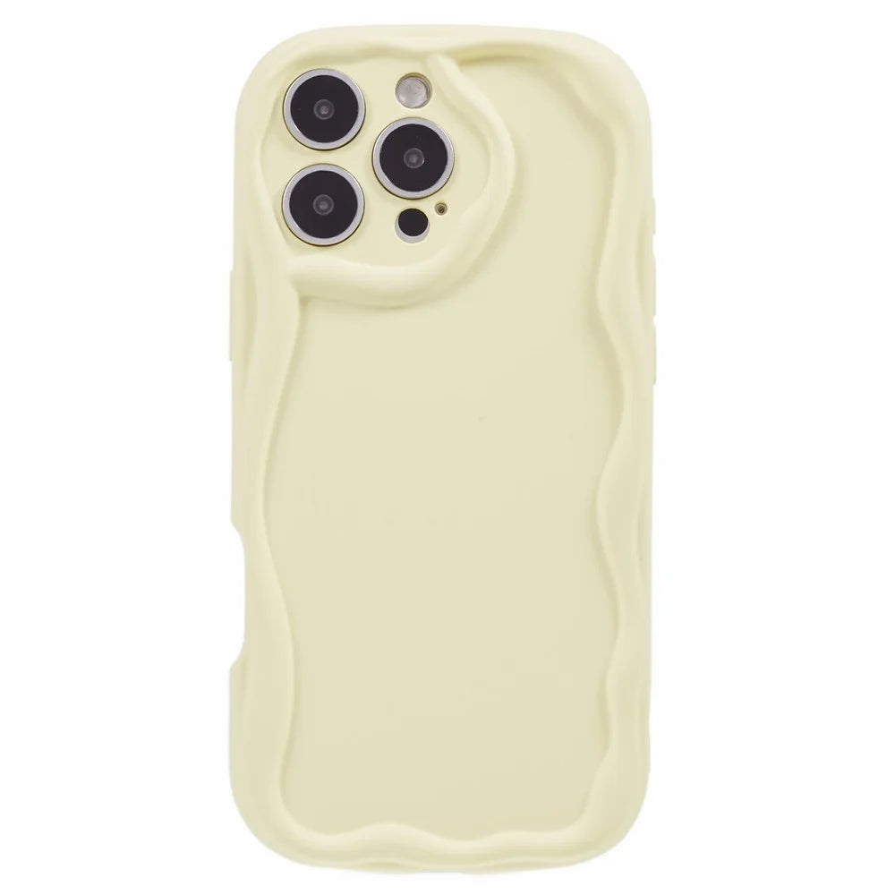 For iPhone 16 Pro Case Candy Color Phone Shell Rubberized TPU Cover - Yellow - 3