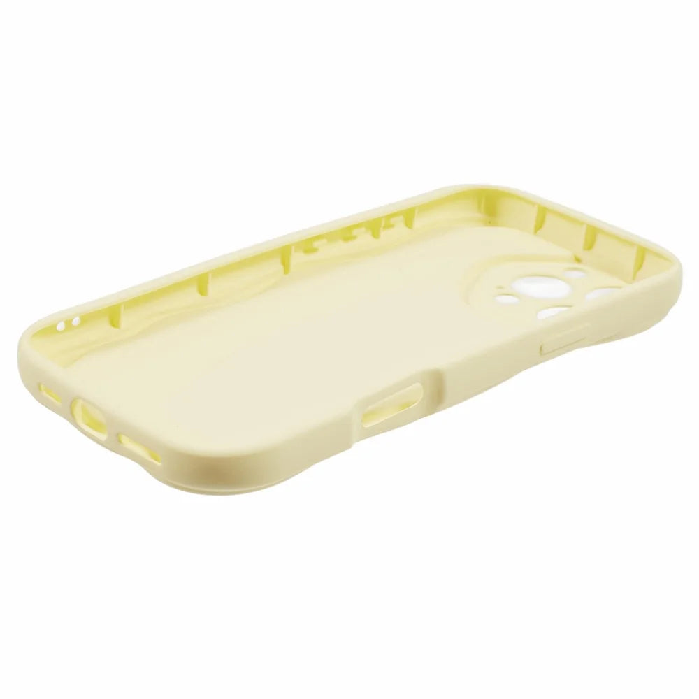 For iPhone 16 Pro Case Candy Color Phone Shell Rubberized TPU Cover - Yellow - 4