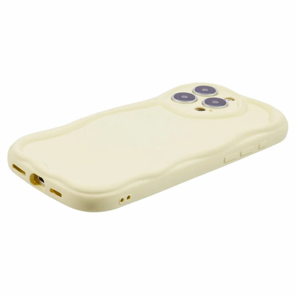 For iPhone 16 Pro Case Candy Color Phone Shell Rubberized TPU Cover - Yellow - 5