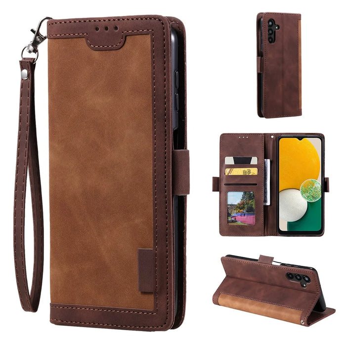 For Samsung Galaxy S25 Wallet Case RFID Blocking Stand Leather Phone Cover - Brown - 6