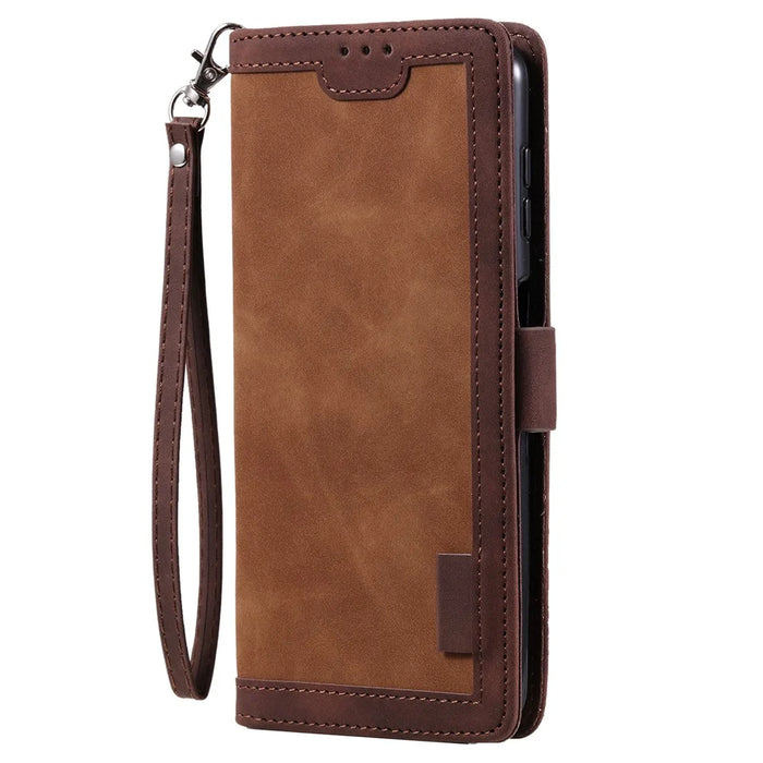 For Samsung Galaxy S25 Wallet Case RFID Blocking Stand Leather Phone Cover - Brown - 7