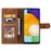 For Samsung Galaxy S25+ Leather Case Splicing Stitching Wallet Stand Phone Cover with Strap - Brown - 2