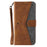 For Samsung Galaxy S25+ Leather Case Splicing Stitching Wallet Stand Phone Cover with Strap - Brown - 6