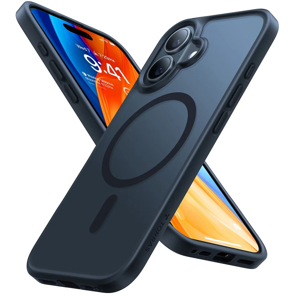 TORRAS Guardian-Mag Series For iPhone 16 Plus Case Compatible with MagSafe Skin-Touch Matte PC+TPU Phone Cover - Black - 1