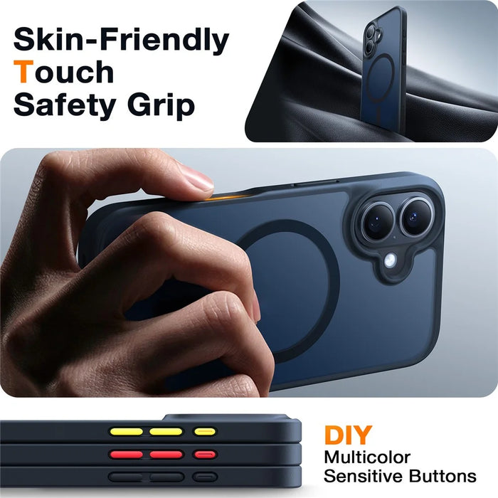 TORRAS Guardian-Mag Series For iPhone 16 Plus Case Compatible with MagSafe Skin-Touch Matte PC+TPU Phone Cover - Black - 5