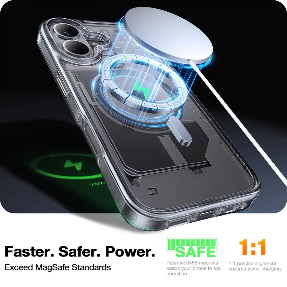 TORRAS Guardian-Mag Series For iPhone 16 Case Compatible with MagSafe TPU Phone Cover - Transparent - 2