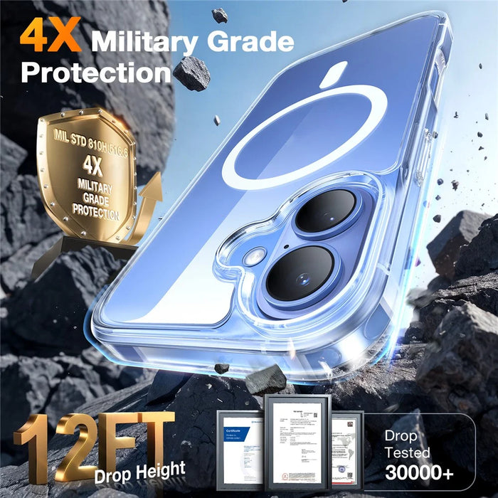 TORRAS Guardian-Mag Series For iPhone 16 Case Compatible with MagSafe TPU Phone Cover - Transparent - 4