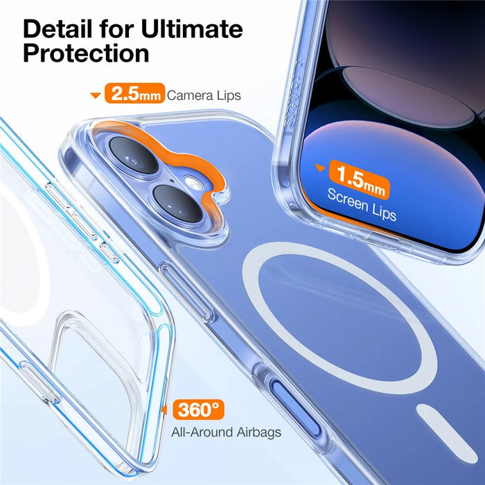 TORRAS Guardian-Mag Series For iPhone 16 Case Compatible with MagSafe TPU Phone Cover - Transparent - 6