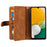 For Samsung Galaxy S25 Case PU Leather Phone Cover with Zipper Wallet 9 Card Slots - Brown - 2
